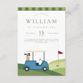 Laten we Par T-shirt Golf Argyle Patroon Verjaarda Informatiekaartje (Voorkant)