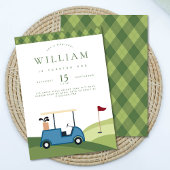 Laten we Par T-shirt Golf Argyle Patroon Verjaarda Informatiekaartje