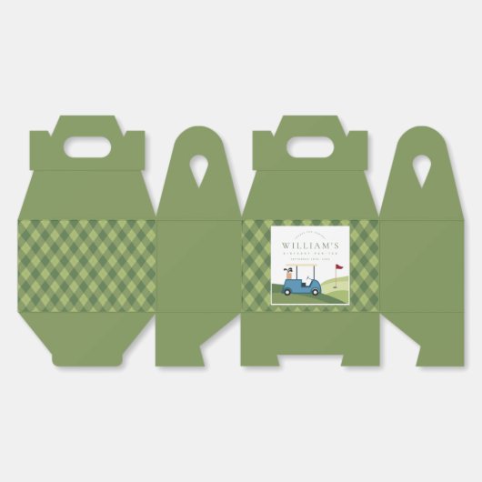 Laten we Par T-shirt Golf Argyle Pattern Eerste Ve Bedankdoosjes (Ongevouwen)