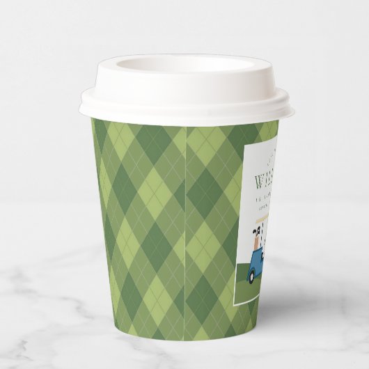 Laten we Par T-shirt Golf Argyle Pattern Eerste Ve Papieren Bekers (Rechts)