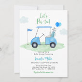 Laten we Par-t-shirt Golf Baby shower Kaart (Voorkant)
