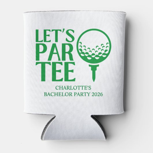 Laten we Par T-shirt Golf Bachelorette Party Blikjeskoeler (Voorkant)