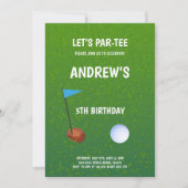 Laten we Par-T-shirt Golf Birthday Invitations Kaart (Voorkant)
