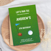 Laten we Par-T-shirt Golf Birthday Invitations Kaart