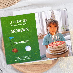 Laten we Par-T-shirt Golf Birthday Invitations met Kaart