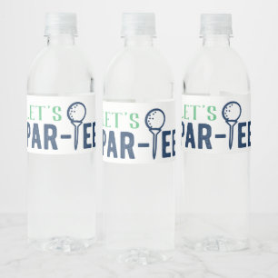 Laten we Par-T-shirt Golf Eerste Verjaardag Waterfles Etiket
