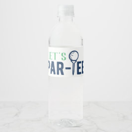 Laten we Par-T-shirt Golf Eerste Verjaardag Waterfles Etiket