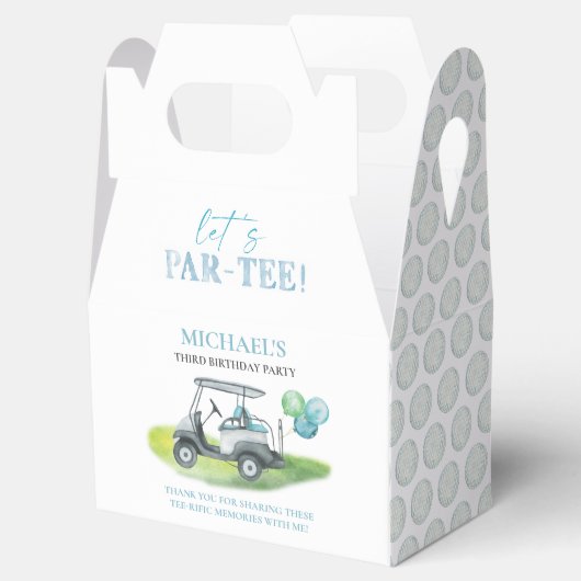 Laten we Par-T-shirt Golf Gable Favor Box Bedankdoosjes (Geopend)