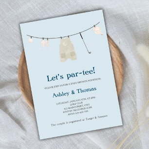 Laten we Par-T-shirt Golf Schattige Boy Baby showe Kaart