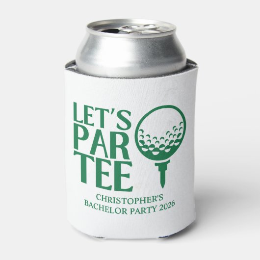 Laten we Par T-shirt Golf vrijgezellenfeest Blikjeskoeler (Blikje Voorkant)