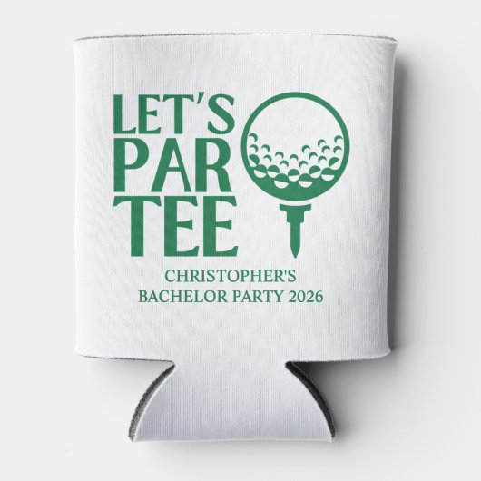 Laten we Par T-shirt Golf vrijgezellenfeest Blikjeskoeler (Voorkant)