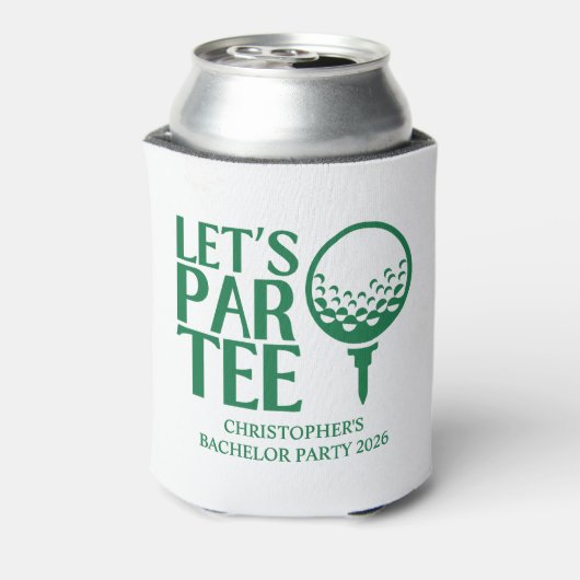 Laten we Par T-shirt Golf vrijgezellenfeest Blikjeskoeler (Blikje Achterkant)