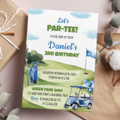 Laten we Par-t-shirt Golfjongen Verjaardagsfeestui Kaart