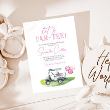 Laten we Par-t-shirt golfthema Baby shower uitnodi