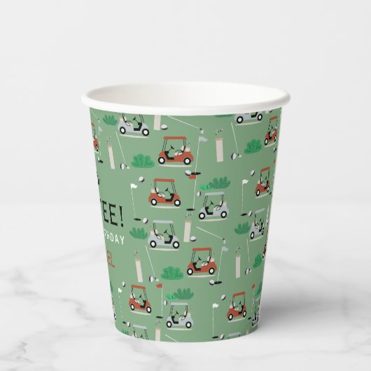 Laten we Par-T-shirt golfthema verjaardagsfeestje Papieren Bekers (Achterkant)