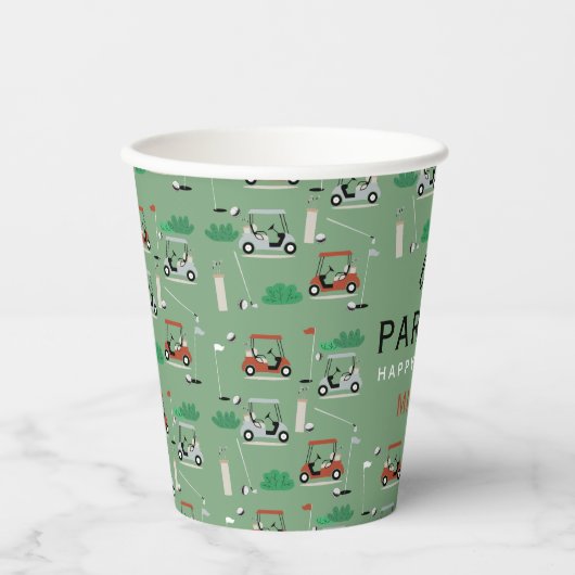 Laten we Par-T-shirt golfthema verjaardagsfeestje Papieren Bekers (Voorkant)