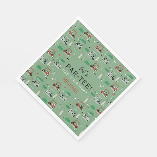 Laten we Par-T-shirt golfthema verjaardagsfeestje Servet (Hoek)