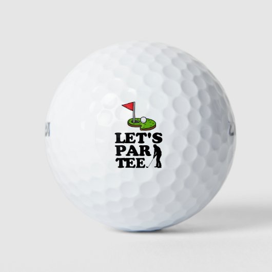 Laten we Par T-shirt met golfvlag Golfballen (Voorkant)