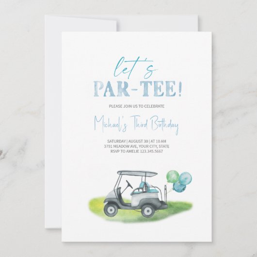 Laten we Par-t-shirt Mini Golf Boy Verjaardagsuitn Kaart (Voorkant)