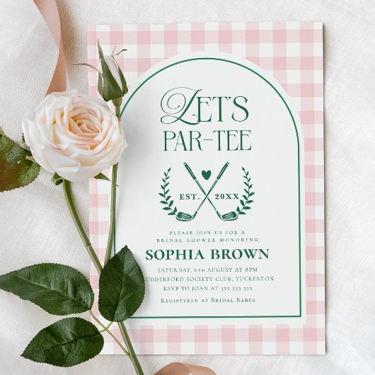 Laten we Par-T-shirt Modern Golf Vrijgezellenfeest Kaart