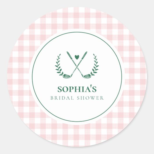 Laten we Par-T-shirt Modern Golf Vrijgezellenfeest Ronde Sticker (Voorkant)