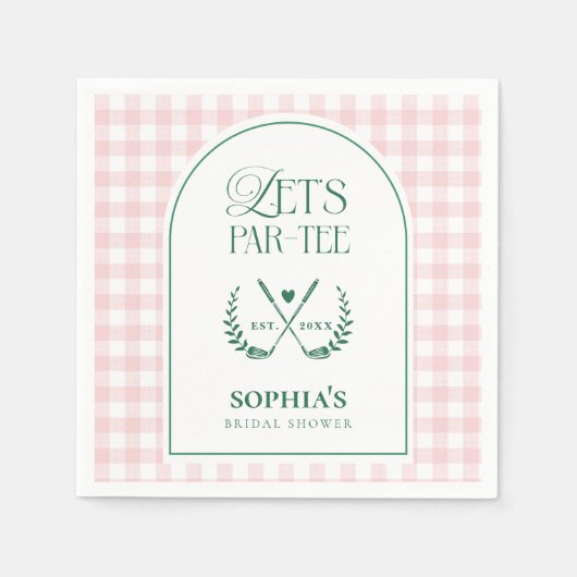 Laten we Par-T-shirt Modern Golf Vrijgezellenfeest Servet (Voorkant)