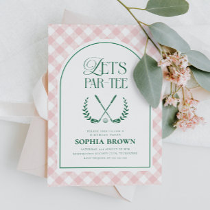 Laten we Par-T-shirt Moderne Golfverjaardag Kaart