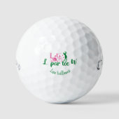 Laten we Par T-shirt Monogram Genaamd Grappig eenv Golfballen (Voorkant)