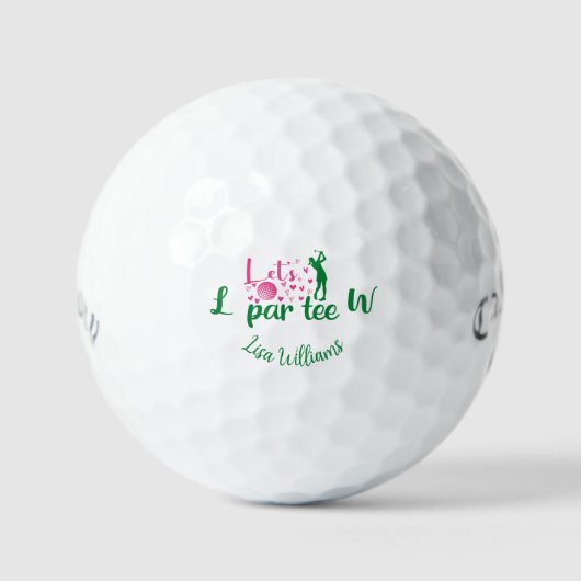 Laten we Par T-shirt Monogram Genaamd Grappig eenv Golfballen (Voorkant)