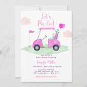 Laten we Par-t-shirt Pink Girl Golf Baby shower Kaart (Voorkant)
