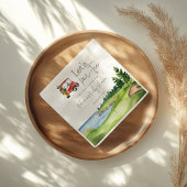 Laten we Par T-shirt Red Cart Golf Baby shower Par Servet