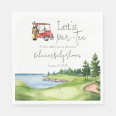 Laten we Par T-shirt Red Cart Golf Baby shower Par Servet (Voorkant)
