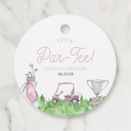 Laten we Par-T-shirt Roze Golfverjaardagsfeest vie Bedankjes Labels