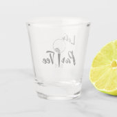 Laten we Par T-shirt Shot Glass Glas (Achterkant)