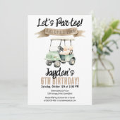 Laten we par-t-shirt zijn! Golf verjaardagsuitnodi Kaart (Staand voorkant)