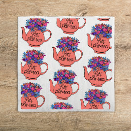 Laten we Par-Tea Bloemen Theepot Meisjes Verjaarda Servet