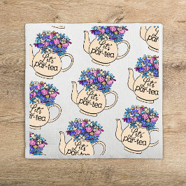 Laten we Par-Tea Bloemen Theepot Meisjes Verjaarda Servet