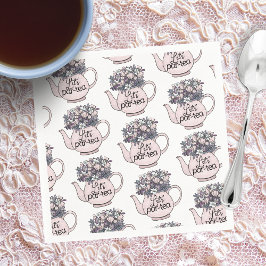 Laten we Par-Tea Bloemen Theepot Meisjes Verjaarda Servet