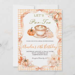 Laten we Par-Tea Bruidsuitnodiging Herfstpomp Kaart