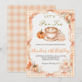 Laten we Par-Tea Bruidsuitnodiging | Herfstpomp Kaart (Voorkant / Achterkant)