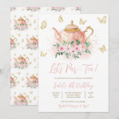 Laten we Par-tea Garden Tea Party verjaardag viere Kaart (Voorkant / Achterkant)