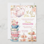 Laten we Par-Tea meisje verjaardag uitnodigen, Tea Kaart (Voorkant)