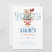 Laten we Par-Tea party verjaardagsuitnodiging Kaart (Voorkant)