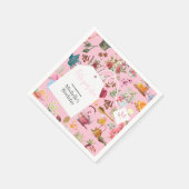 Laten we Par Tea Roze Lente Bloemen Verjaardagsfee Servet (Hoek)