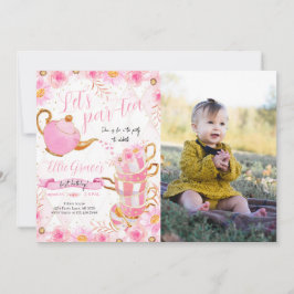 Laten we Par-tea Tea Party Foto Kaart