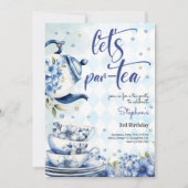 Laten we par-tea verjaardag voor kinderen kaart (Voorkant)