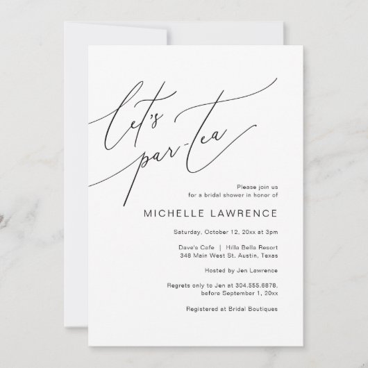 Laten we Par-tea, Vrijgezellenfeest Feestviering Kaart (Voorkant)