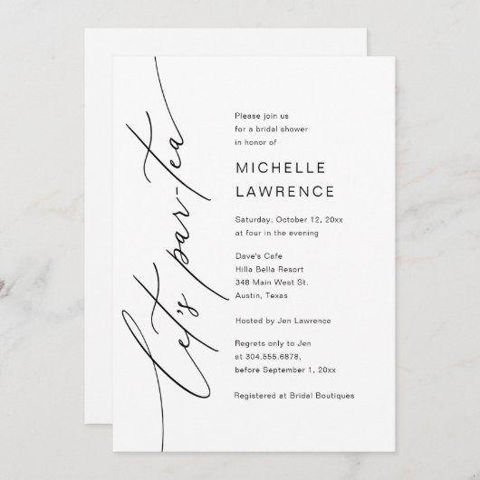 Laten we Par-tea, Vrijgezellenfeest Feestviering Kaart (Voorkant / Achterkant)