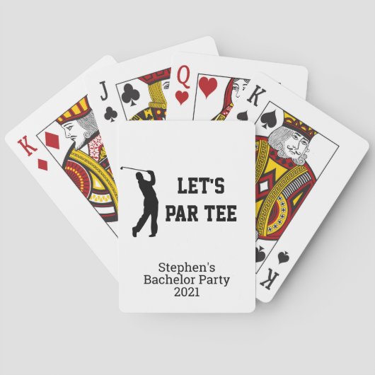 Laten we Par Tee Aangepaste Golf Bachelor Party Pokerkaarten (Achterkant)