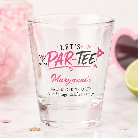 Laten we Par Tee Bachelorette Feest Shot Glas